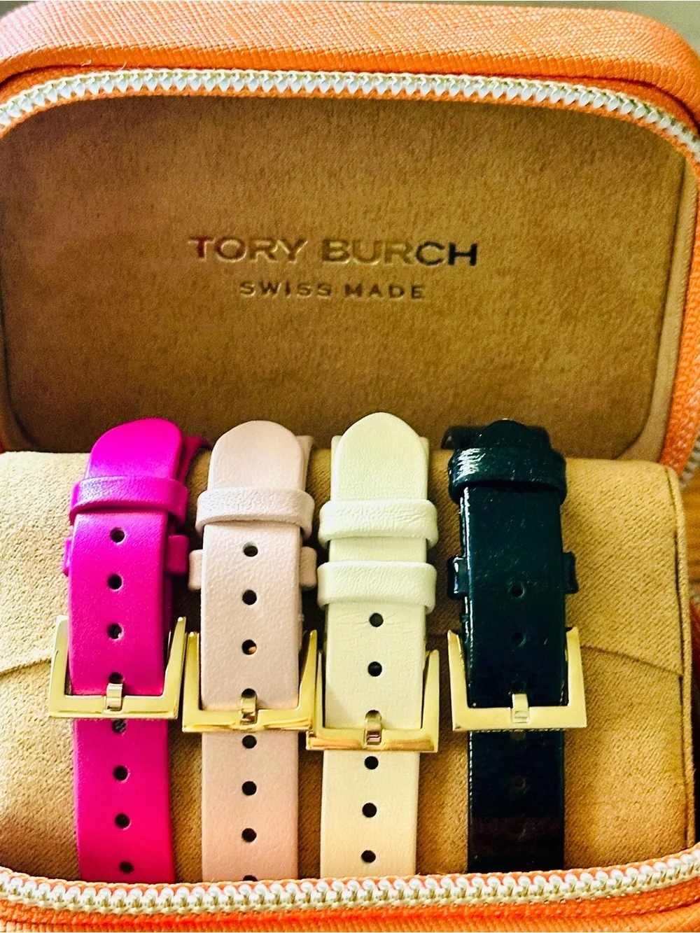 Tory Burch Reva Swiss Watch NEW & SEALED w/Set 4 Interchangeable Leather Straps